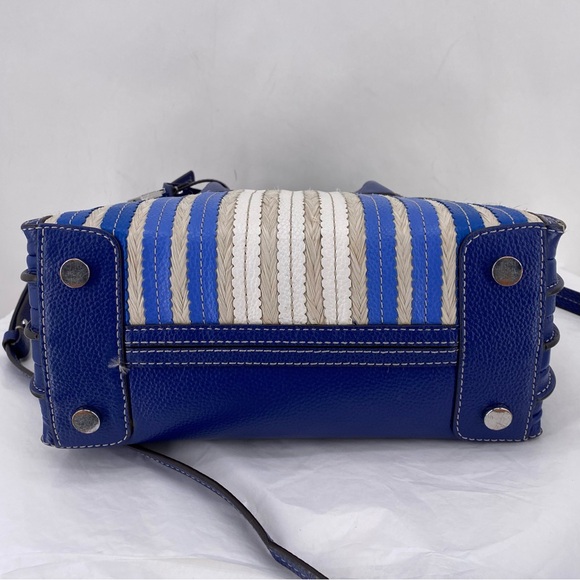 Michael Kors navy blue & cream striped satchel bag - Picture 5 of 9